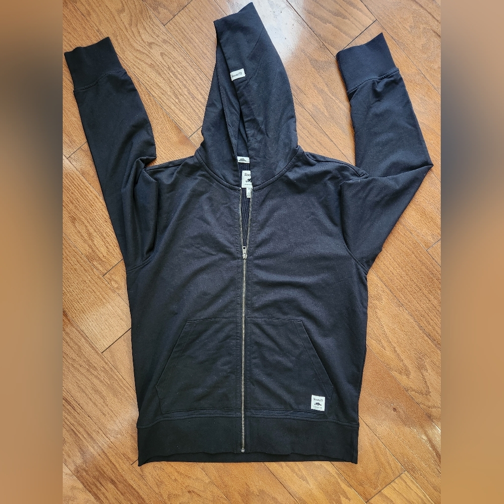 Roots73 Men's Black Organic Full Zip Hoodie Jacket Large (Unisex)